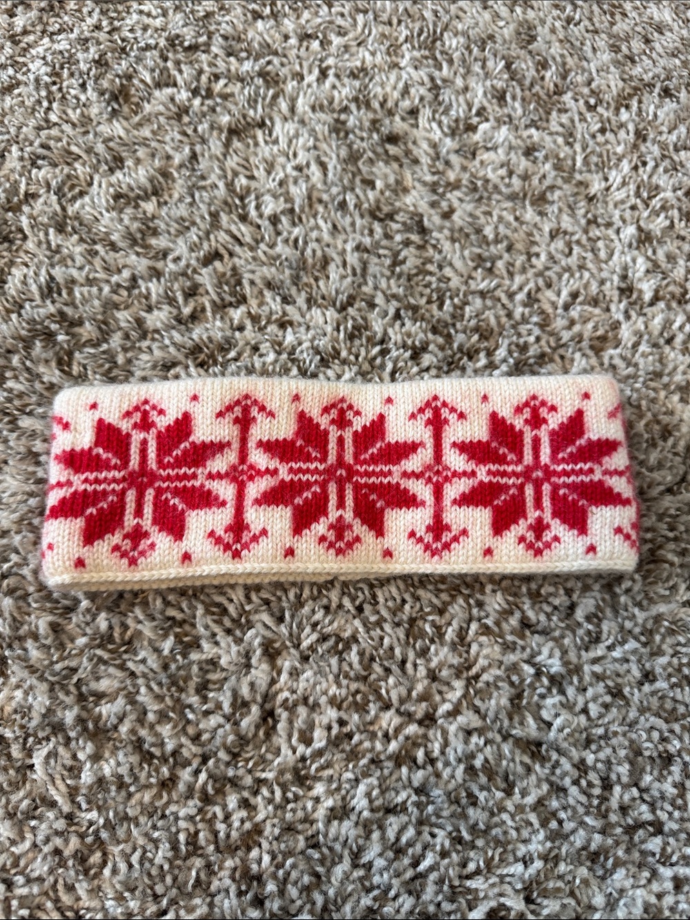 Stowe Woolens | Cream Wool Knit Headband with Label | 100% Pure Wool